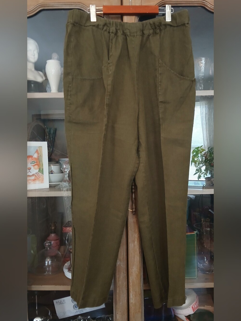 Quince 100% European Linen Tapered Ankle Pants Size Large